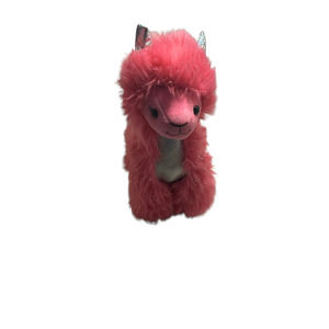 Build a Bear Workshop Stuffed Fluffy Pink Llama Shimmer Plush